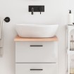Encimera de baño madera maciza tratada marrón claro 40x50x2 cm