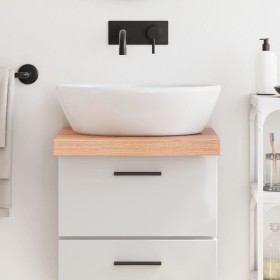 Encimera baño madera maciza tratada marrón claro 40x50x(2-6)