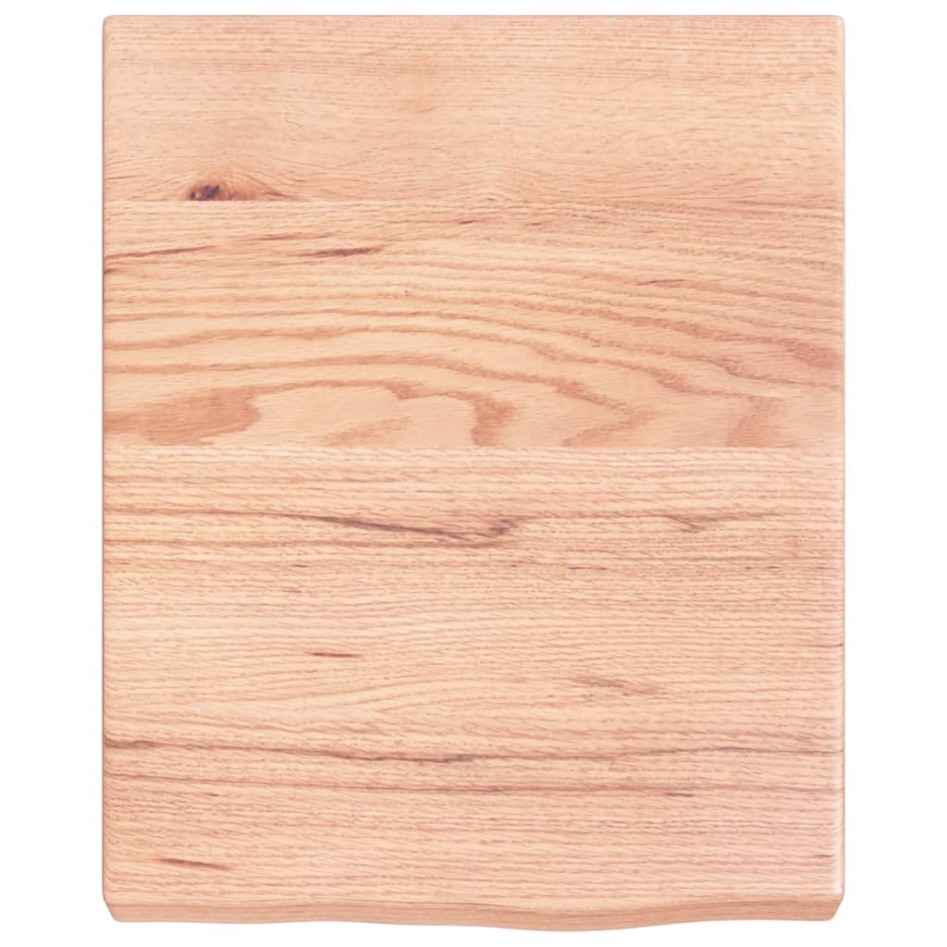 Encimera baño madera maciza tratada marrón claro 40x50x(2-6)
