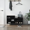 Mueble zapatero madera contrachapada negro 102x36x60 cm