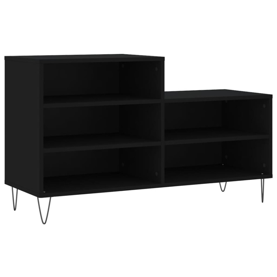 Mueble zapatero madera contrachapada negro 102x36x60