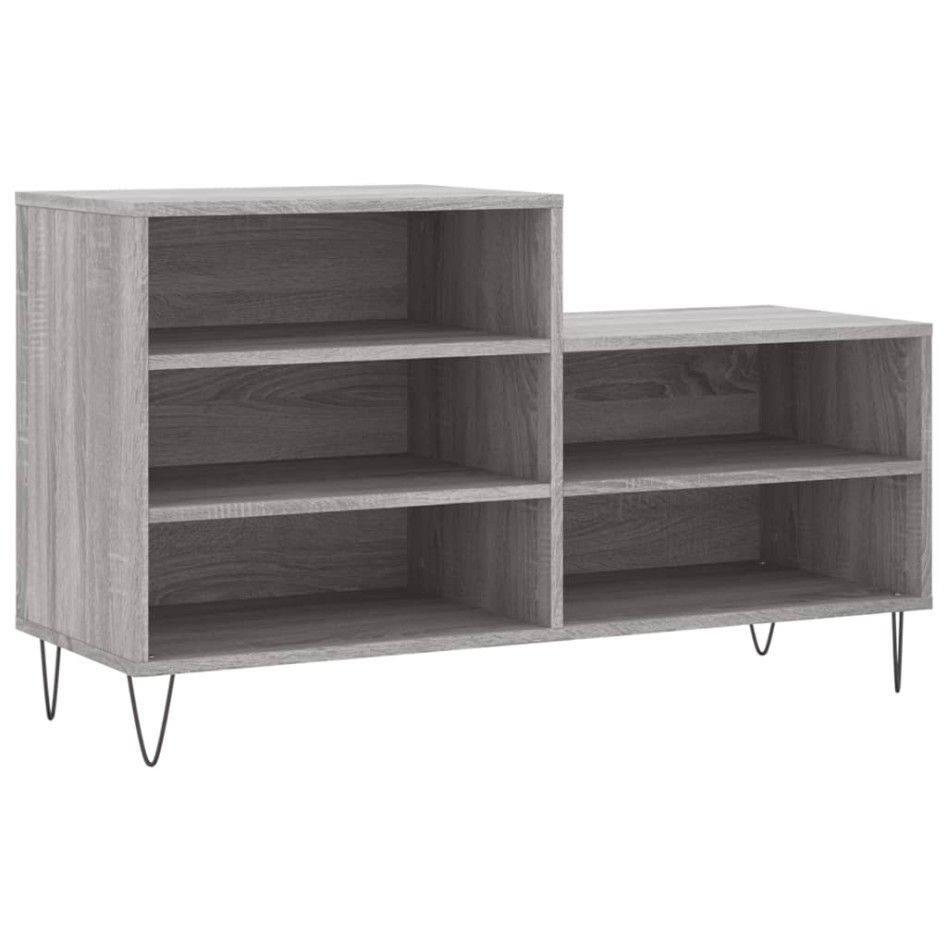 Mueble zapatero madera contrachapada gris Sonoma 102x36x60