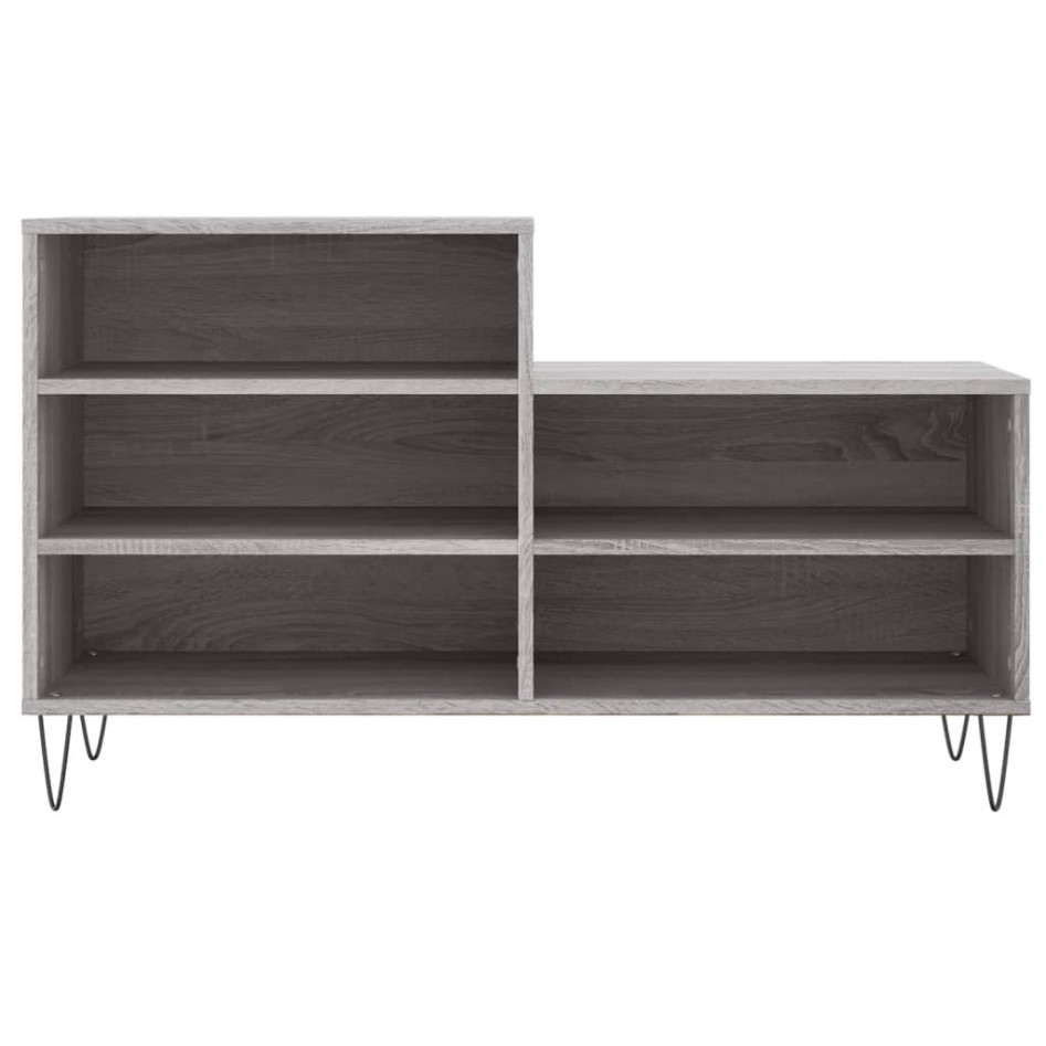 Mueble zapatero madera contrachapada gris Sonoma 102x36x60
