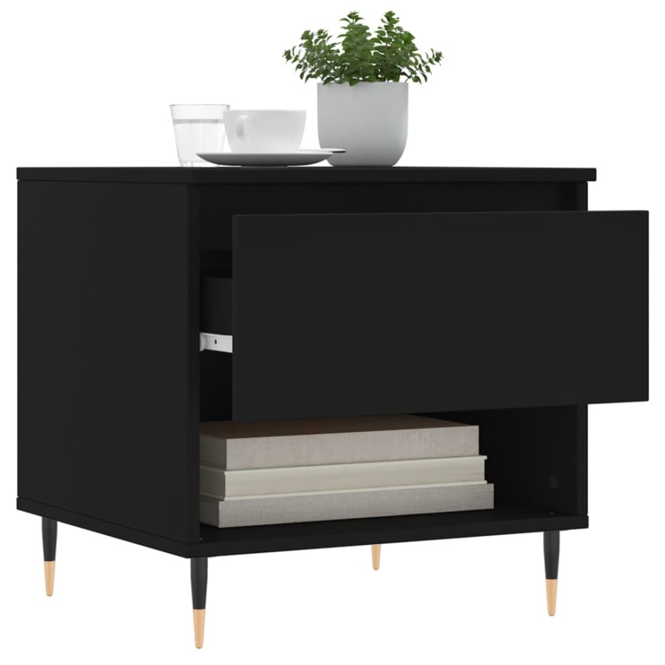 Mesa de centro madera de ingeniería negro 50x46x50