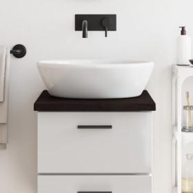 Encimera de baño madera tratada marrón oscuro 40x50x(2-4)