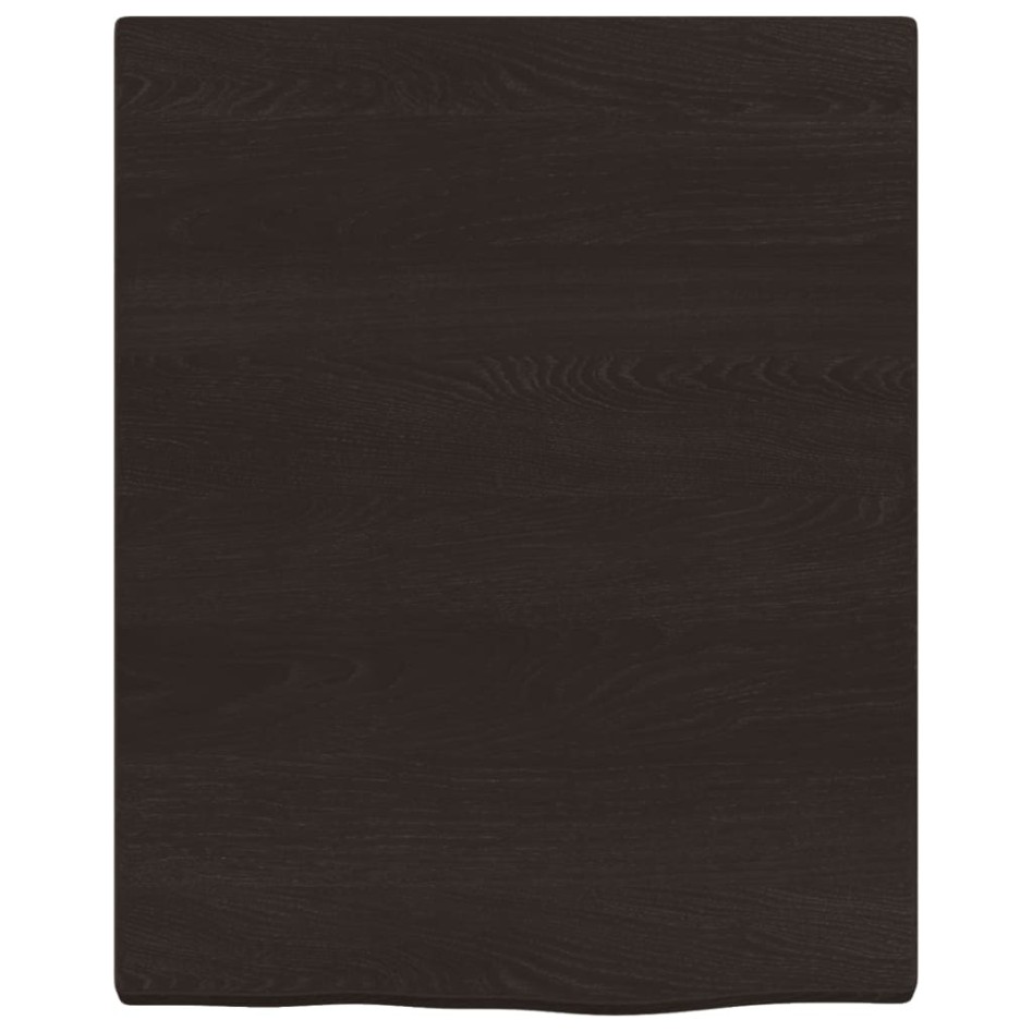 Encimera de baño madera tratada marrón oscuro 40x50x(2-4)