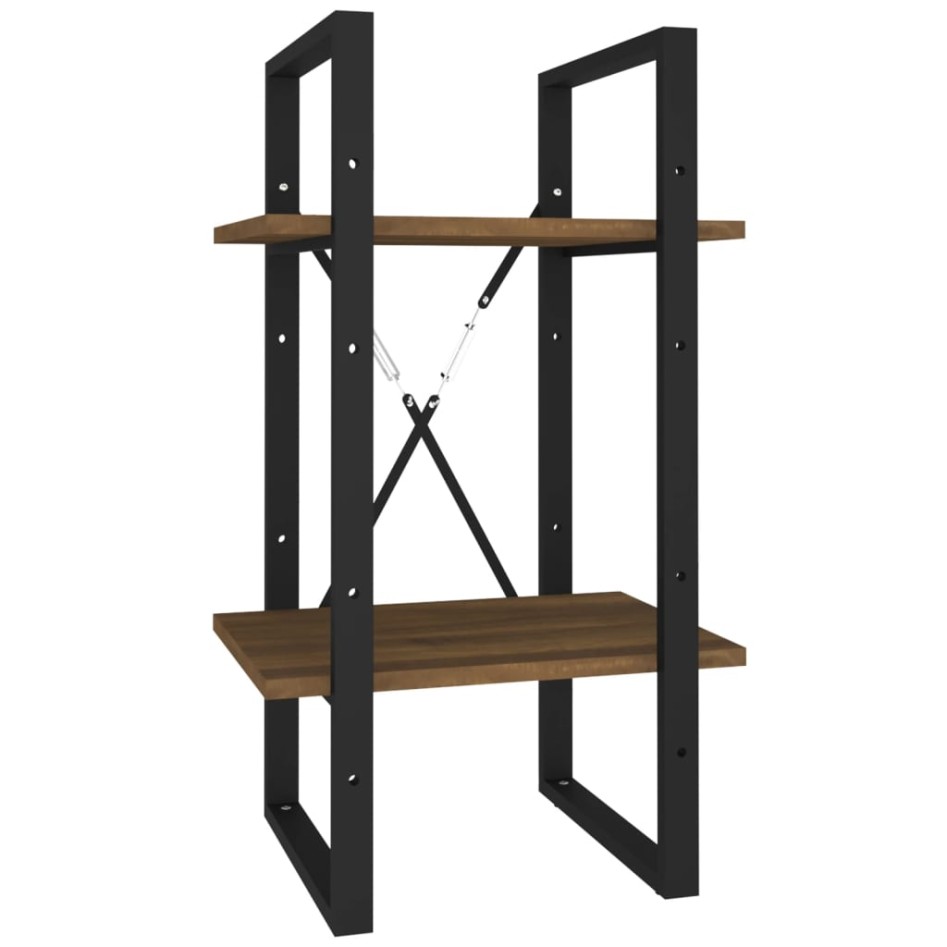 Estantería 2 niveles madera marrón roble 40x30x70