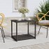 Mesa auxiliar ratán sintético negro 55x45x49