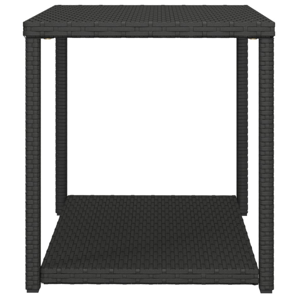 Mesa auxiliar ratán sintético negro 55x45x49