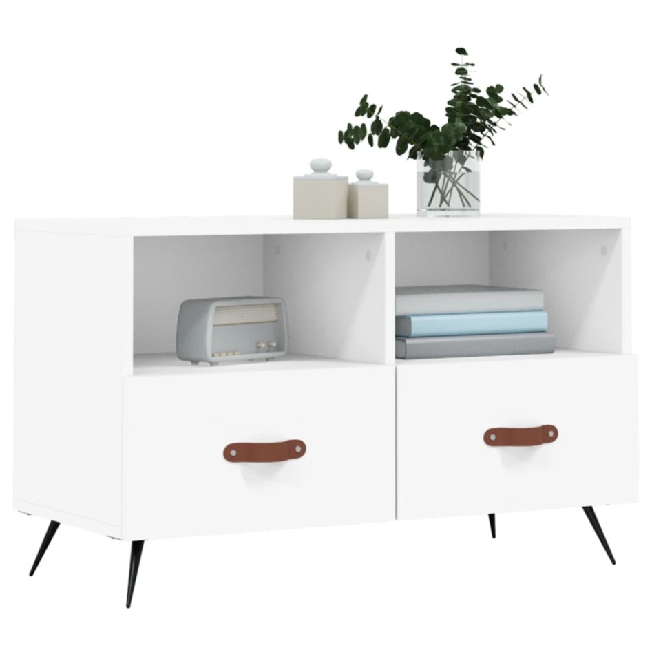 Mueble para TV madera contrachapada blanco 80x36x50