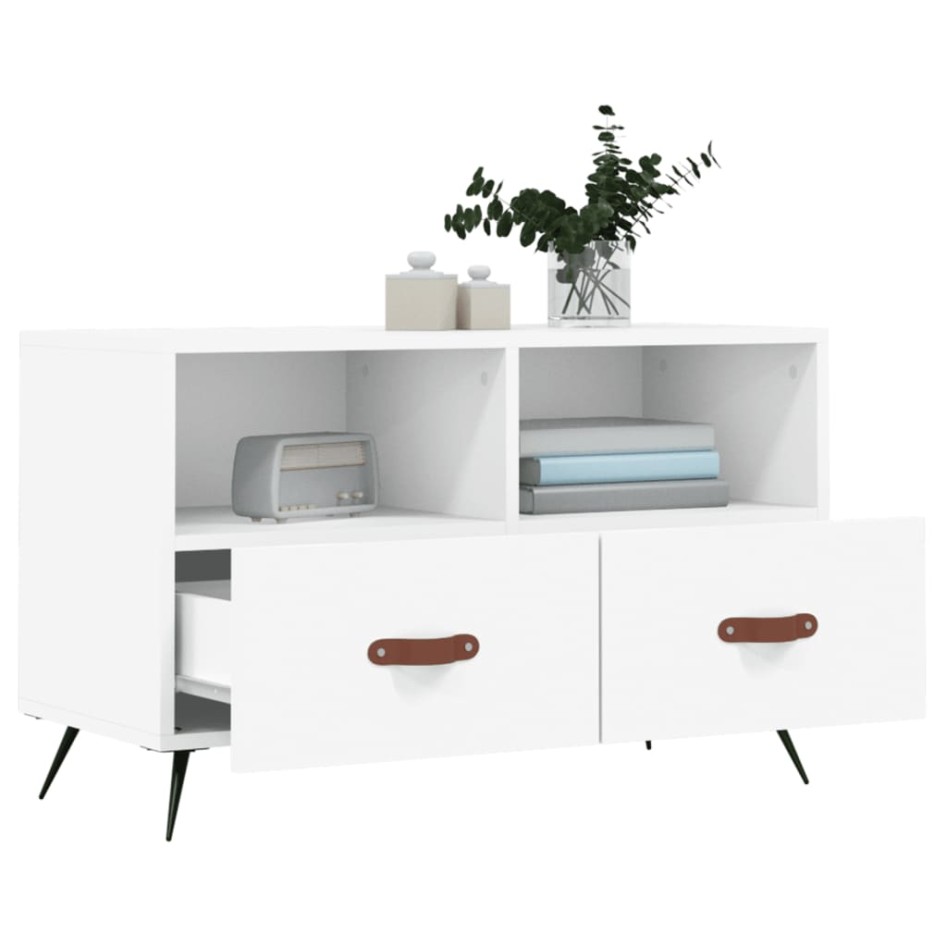 Mueble para TV madera contrachapada blanco 80x36x50