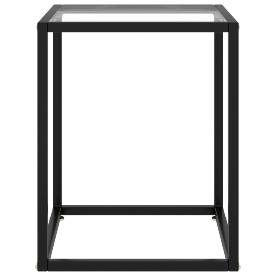 Mesa de centro con vidrio templado negra 40x40x50