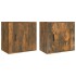 Mesitas de noche de pared 2 uds color roble ahumado 50x30x47