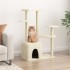 Rascador para gatos con postes de sisal color crema 107,5