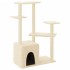 Rascador para gatos con postes de sisal color crema 107,5