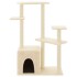 Rascador para gatos con postes de sisal color crema 107,5