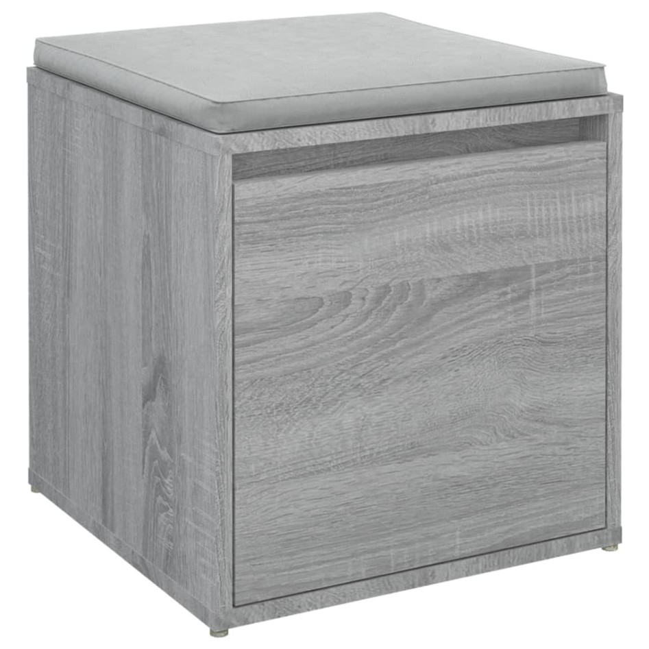 Cajón taburete madera contrachapada gris Sonoma 40,5x40x40