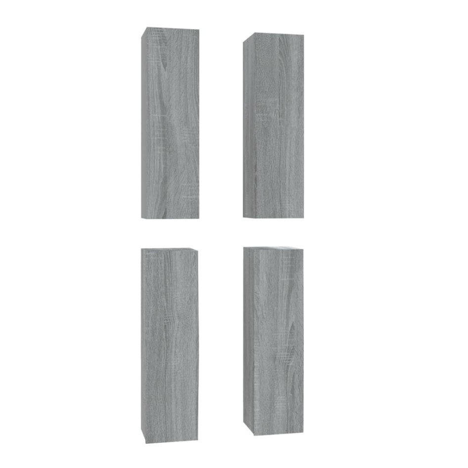 Muebles TV 4 uds madera contrachapada gris Sonoma
