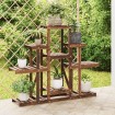 Soporte para flores madera maciza abeto 110x25x96 cm