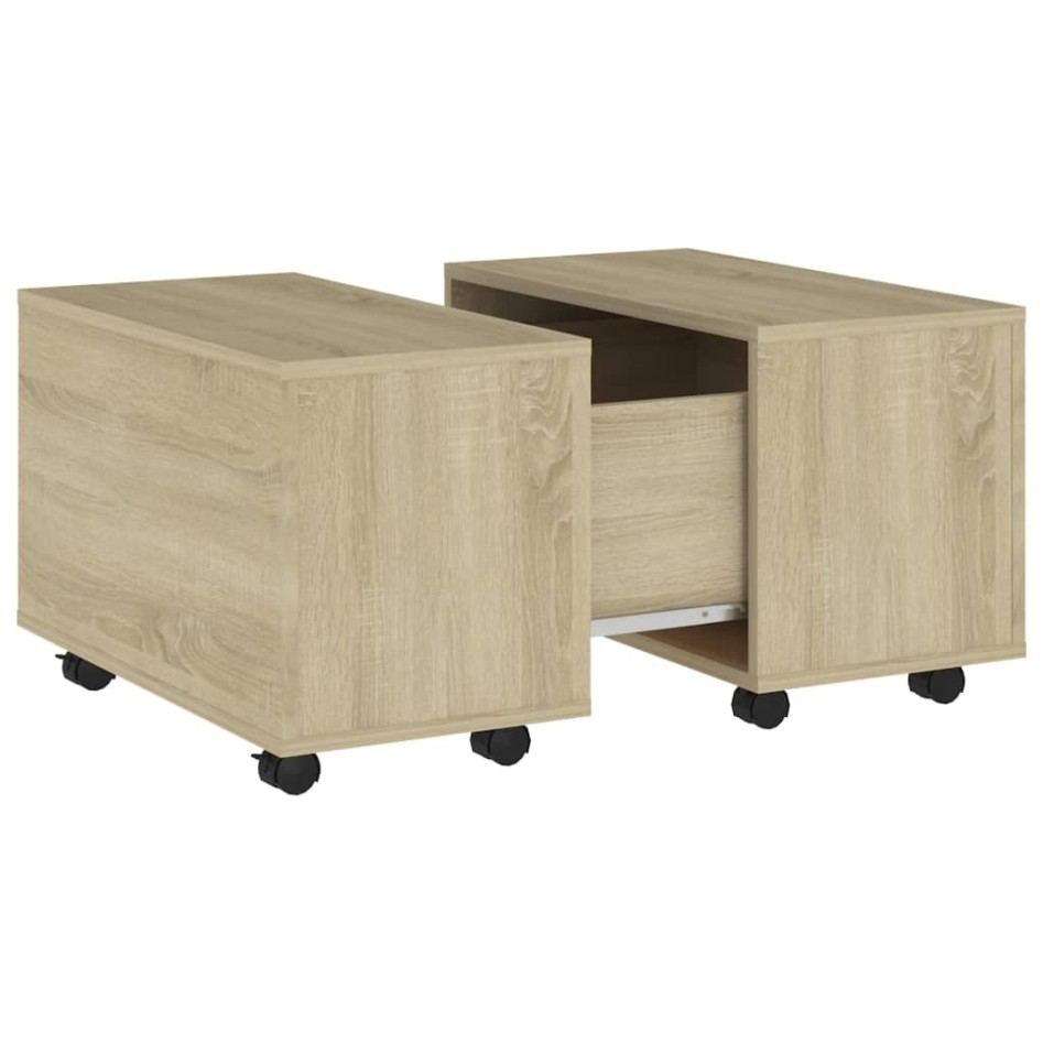 Mesa de centro madera contrachapada roble Sonoma 60x60x38