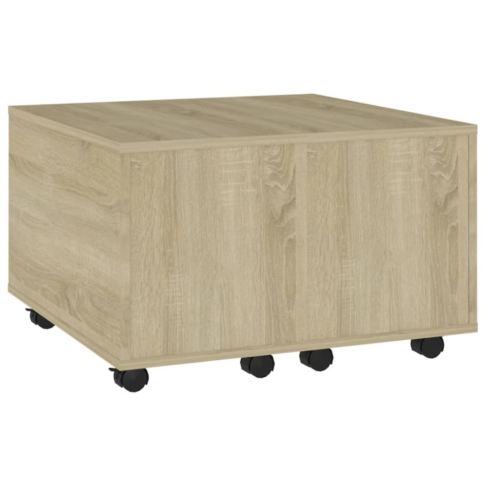 Mesa de centro madera contrachapada roble Sonoma 60x60x38