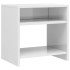 Mesita de noche madera contrachapada blanco brillo 40x30x40