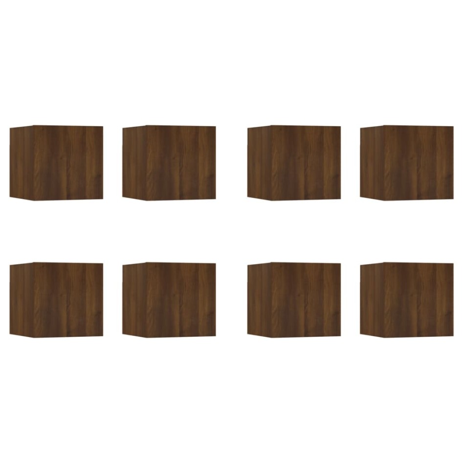 Muebles para TV de pared 8 uds roble marrón 30,5x30x30
