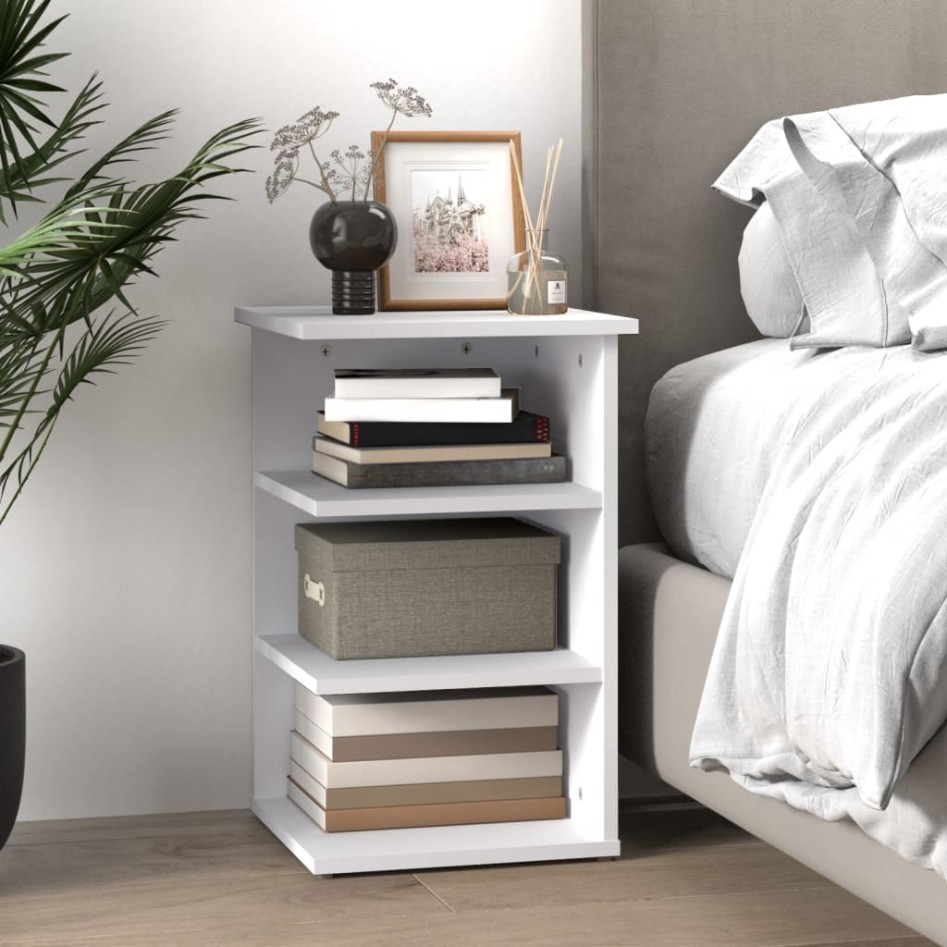 Armario auxiliar de madera contrachapada blanco 35x35x55