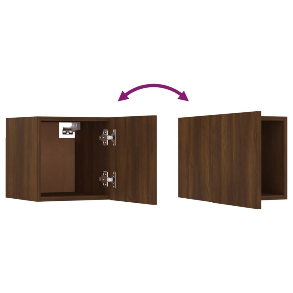 Muebles para TV de pared 8 uds roble marrón 30,5x30x30