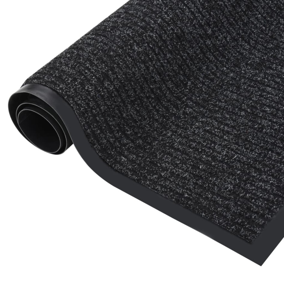 Felpudo de rayas gris antracita 80x120