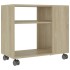 Mesa auxiliar de madera contrachapada color roble 70x35x55