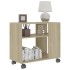 Mesa auxiliar de madera contrachapada color roble 70x35x55