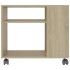 Mesa auxiliar de madera contrachapada color roble 70x35x55