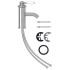 Grifo para lavabo de baño plateado 130x180
