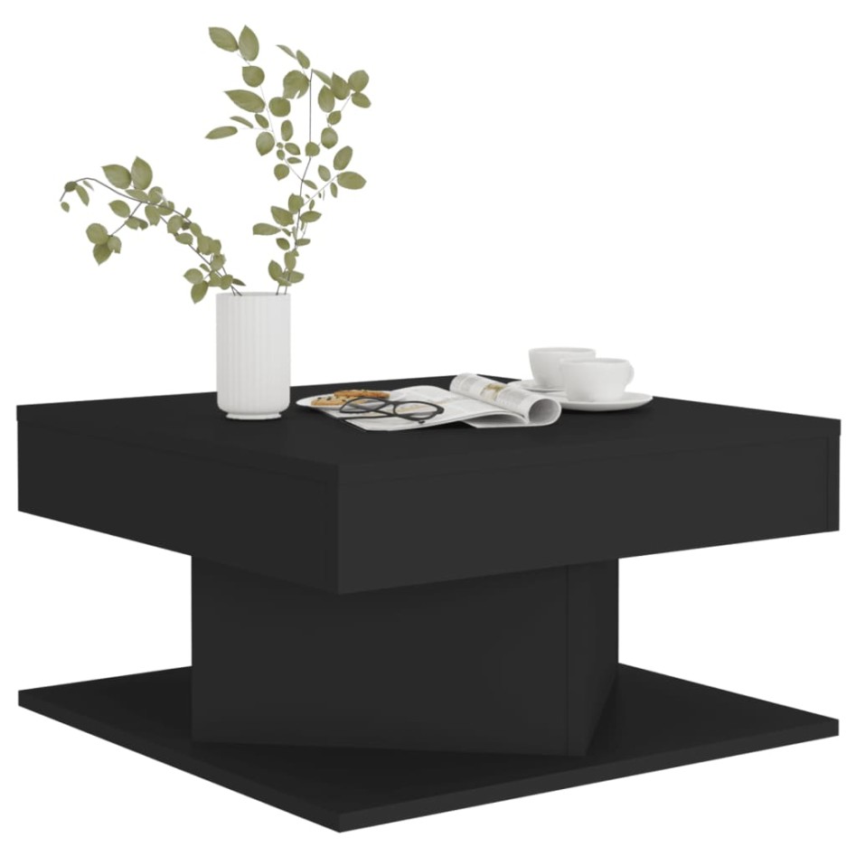Mesa de centro madera contrachapada negro 57x57x30