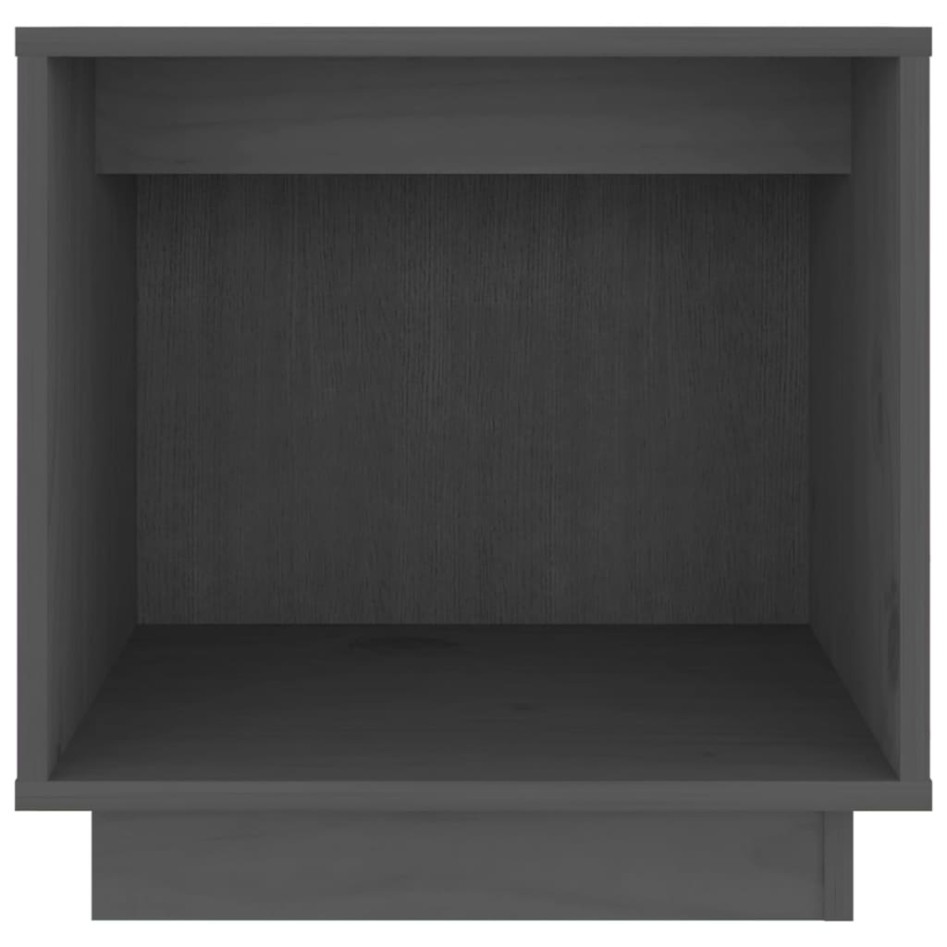 Mesita de noche de madera maciza de pino gris 40x30x40