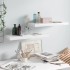 Estante flotante de pared 2 uds MDF blanco brillo