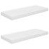 Estante flotante de pared 2 uds MDF blanco brillo