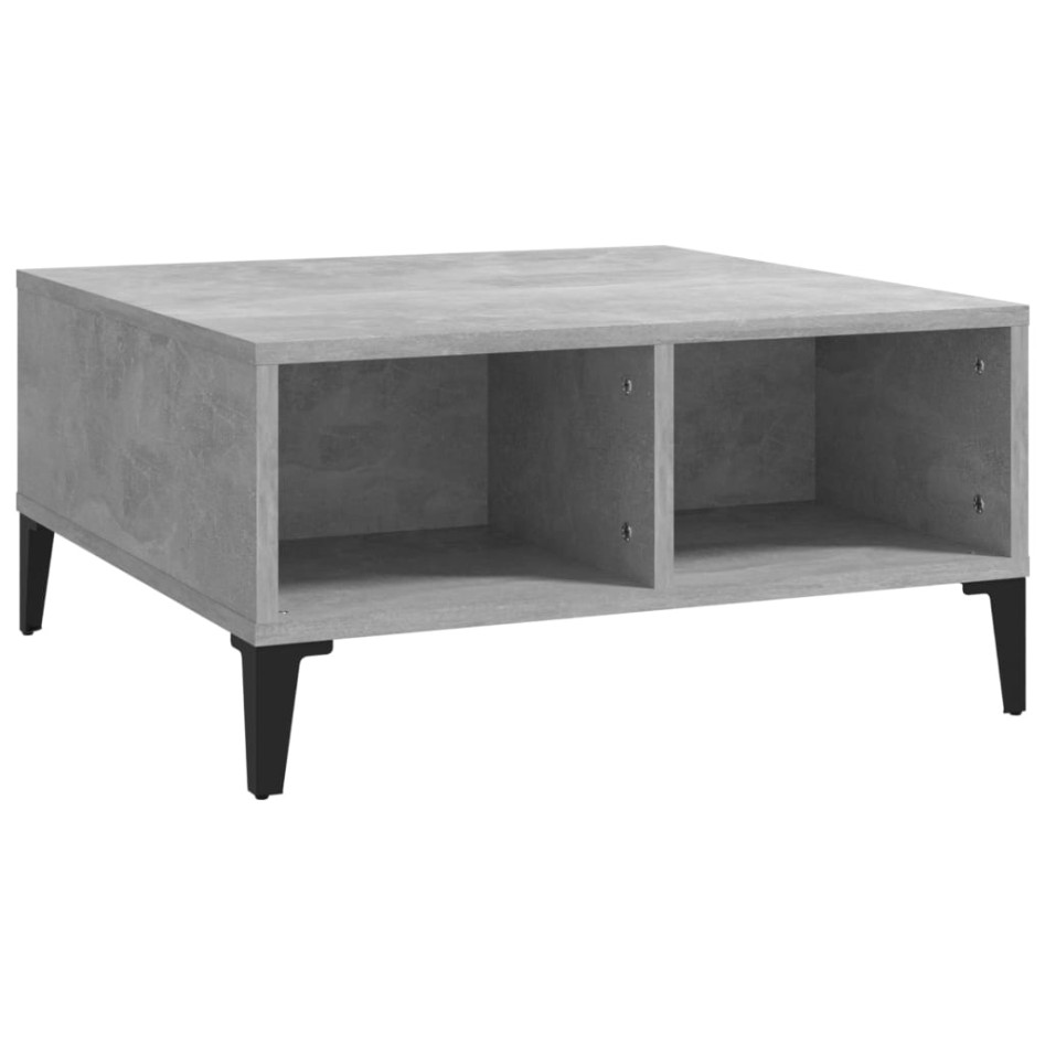 Mesa de centro madera contrachapada gris hormigón 60x60x30