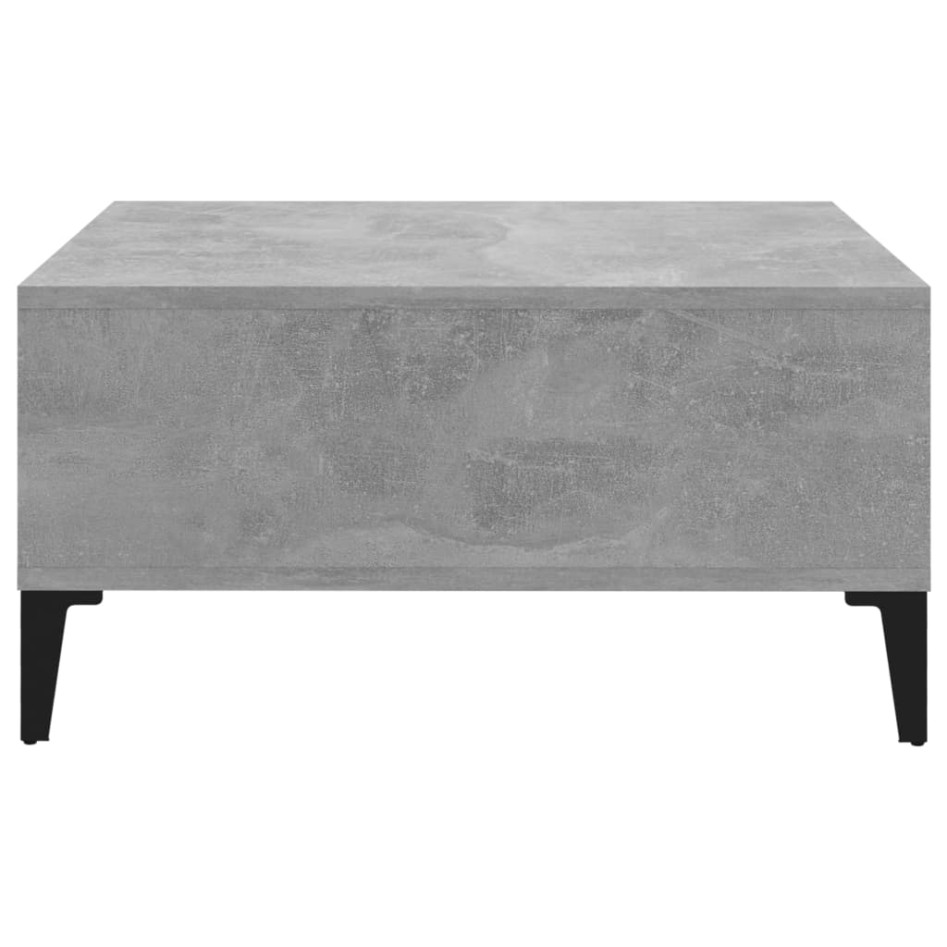 Mesa de centro madera contrachapada gris hormigón 60x60x30