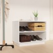 Armario zapatero de madera maciza de pino blanco 60x34x45 cm