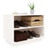 Armario zapatero de madera maciza de pino blanco 60x34x45
