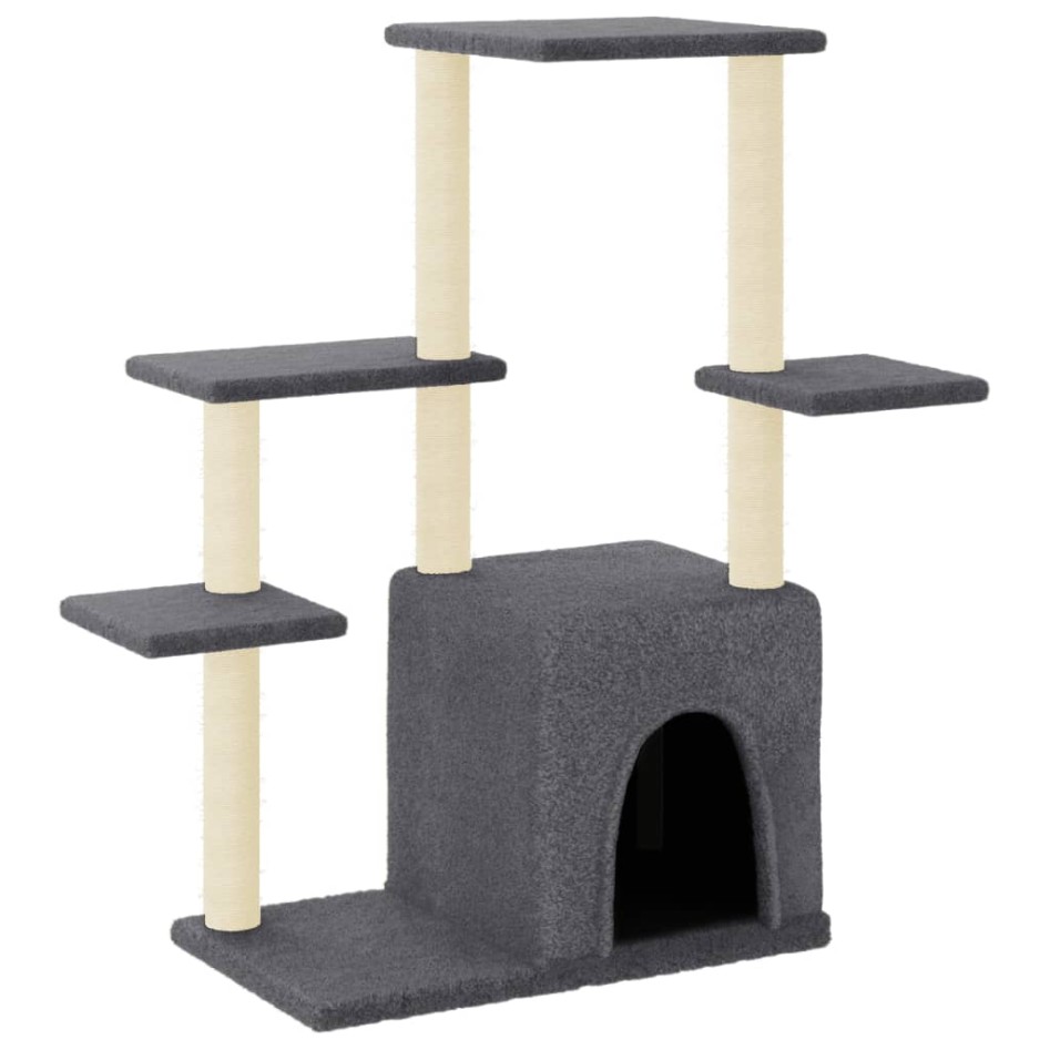 Rascador para gatos con postes de sisal gris oscuro 97,5