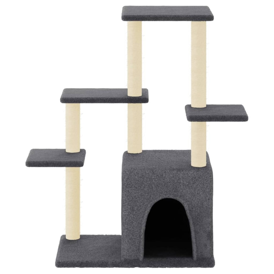Rascador para gatos con postes de sisal gris oscuro 97,5