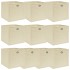 Cajas de almacenaje 10 uds tela crema 32x32x32