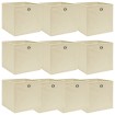 Cajas de almacenaje 10 uds tela crema 32x32x32 cm