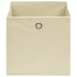 Cajas de almacenaje 10 uds tela crema 32x32x32