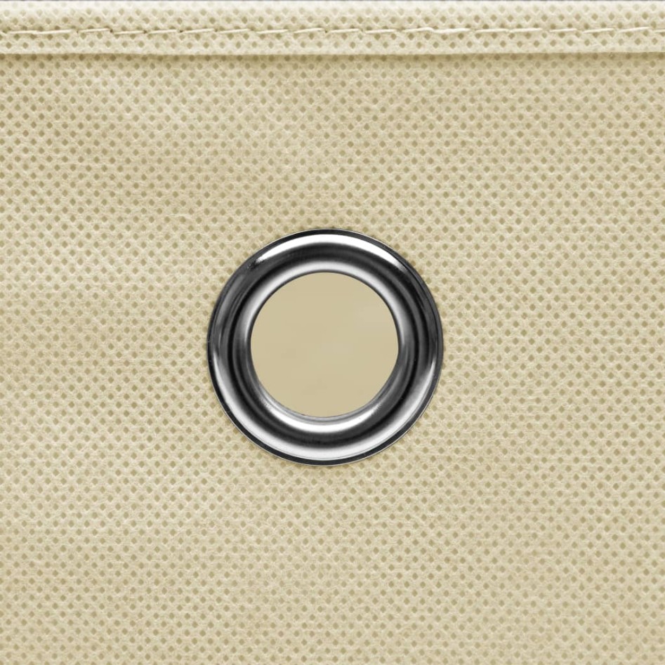 Cajas de almacenaje 10 uds tela crema 32x32x32