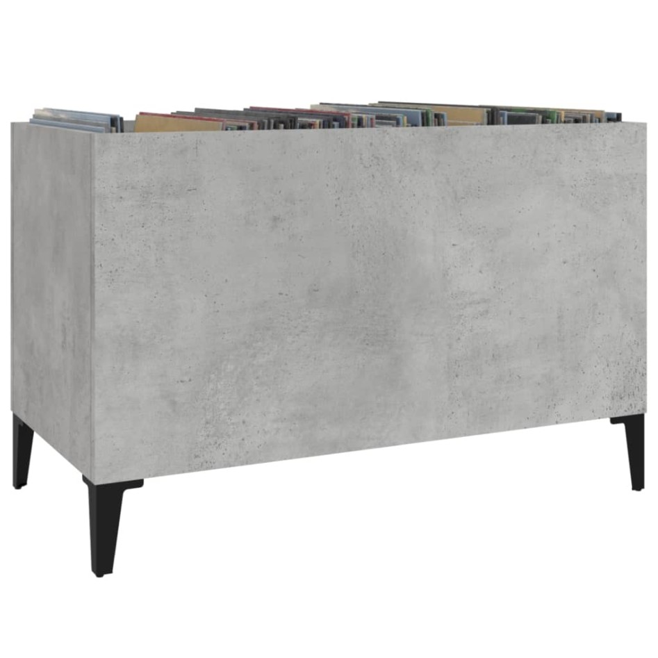 Mueble discos madera contrachapada gris hormigón 74,5x38x48