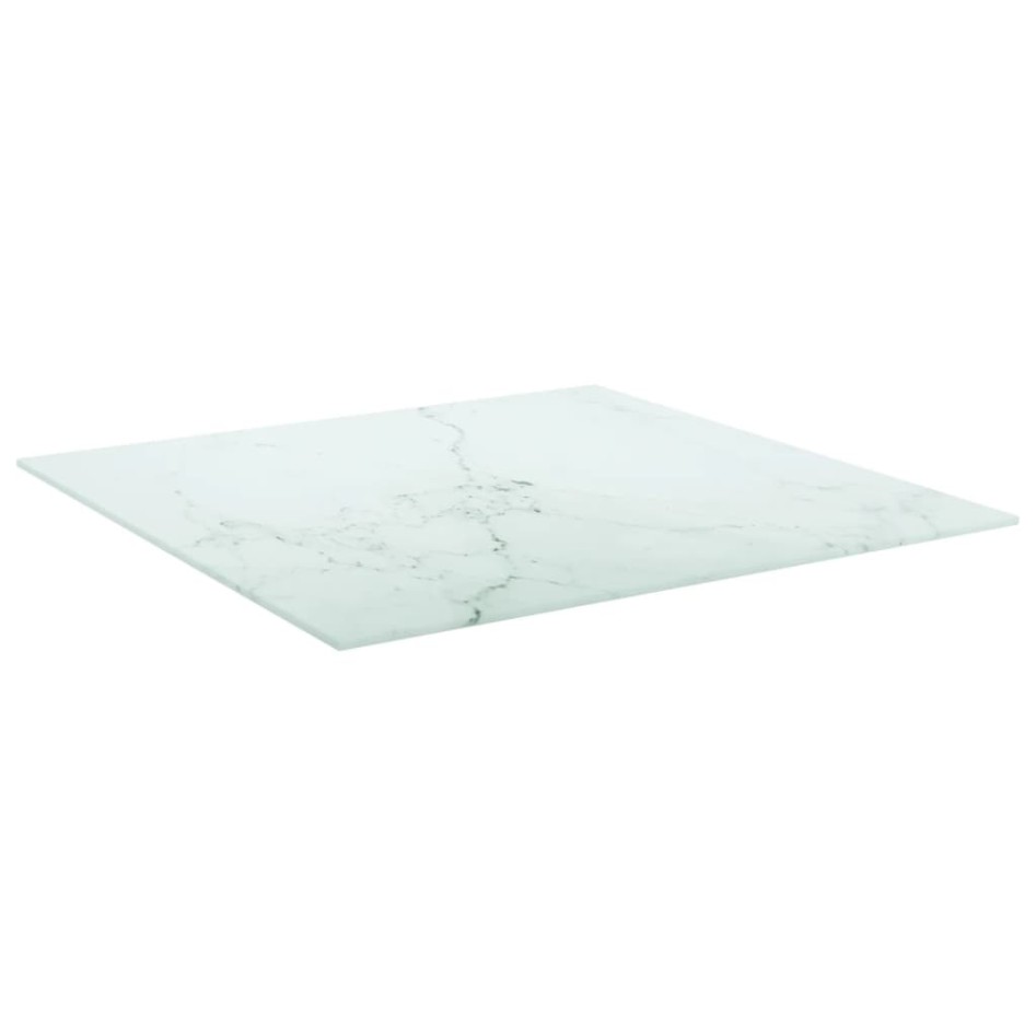 Tablero mesa diseño mármol vidrio templado blanco 60x60 cm 6